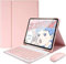 QIYIBOCASE Galaxy Tab S10 Plus/S9 Plus/Tab S9 FE Plus Case with Keyboard and Mouse,Round Keys Detachable Magnetic Keyboard Case with S Pen Holder for Galaxy Tab S10+/S9+/S9FE+ (Pink)