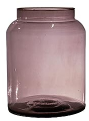 INNA-Glas Vase Martita aus Glas, recycelt, violett-klar, 25 cm, Ø 19 cm | Kerzenglas