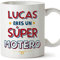 MUGFFINS Tazas Personalizadas para MOTERO hombre - En Español - Eres Súper - 11 oz / 330 ml - Regalo Personalizable original y divertido