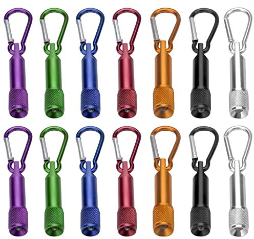 14Pcs Mini Taschenlampe Schlüsselanhänger, LED Schlü Sselanhänger Taschenlampe Aluminium Kleine, Handlampe/Taschenlampe Kinder für Outdoor Camping Radfahren Kindergeburtstag [Energieklasse A+++]
