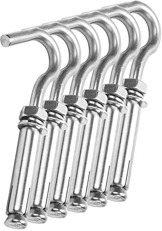 MBELLO Hülsen-Ankerbolzen, Expansionshülsen-Ankerschraubenbolzen, Schrauben-DIY-Hardware, 6 Stück offen, Ankerösenschrauben (Größe: M6)