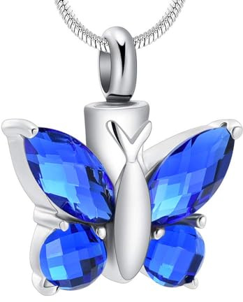 Schmetterling Einäscherungsschmuck für Asche Anhänger - Schmetterling Urne Halskette mit Mini Keepsake Urn Memorial Asche-Schmuck