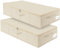 JUPELI 2 Pack 50L Large Underbed Storage Boxes with Lids, Foldable Sturdy Under Bed Clothes Storage Drawer Organiser with Side & Bottom Support, Ultra Thick Fabric Beige Under Bed Storage