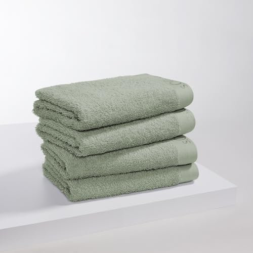 s.Oliver 4 TLG Handtuch Set - 100% Baumwolle, 600 g/m², weich & angenehm, 4X Handtücher hellgrün