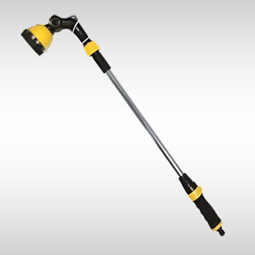 Dunnet Tools Telescopic Watering Lance – Metal Spray Lance with 9 Spray Patterns, 180° Rotating Head, Thumb Flow Control Garden Hose Wand for Hanging Baskets, Shrubs & Plants