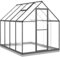 vidaXL Serre avec Cadre de Base Anthracite 224x169x202 cm Aluminium, Serre en Polycarbonate, Serre de Bricolage, Grande Serre, Serre portative