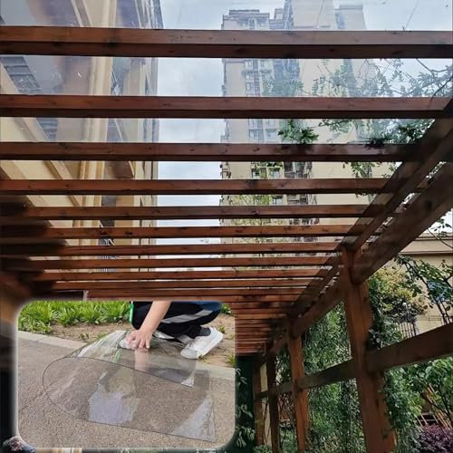 Transparente Polycarbonat-Dachplatten für Gewächshaus, Schuppen, Dächer und Carports, transparente Dämmung, Tageslichtplatten aus starkem 2 mm Material, resistent gegen Verformung, 0,8 x 1 m Größe