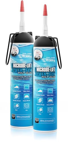 Microbe-Lift Aqua-Fix - 2X 300 g Bundle - Vielseitiger Unterwasserkleber für Gestein, Glas, und mehr. Ideal für Aquarien, sichere Anwendung mit Automatik-Kartusche.