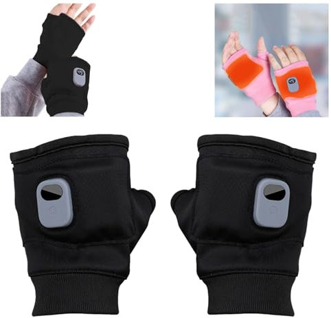Fenytay Portable Heated Work Gloves, Heated Fingerless Gloves For Women, 3 Speed Adjustable Heated Riding Gloves, Electric Ski Gloves, Fast Heating Thin Heated Gloves, Heated Gloves For Winter