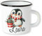 GRAZDesign Weihnachtstasse Pinguin Kindertasse mit Namen personalisiert Emaille Bruchsicher für Kinder 250ml