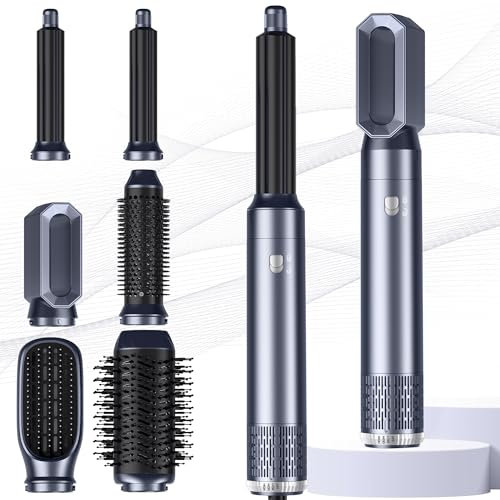Air Styler 6 In 1 Hair Styler avec Seche Cheveux, Brosse Soufflante, Brushing Brosse Soufflante, Brosse Lissante Cheveux, Boucleur a Air, Magic Styler pour Lisser, Donner Du Volume, Boucler, Sécher