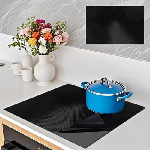 Large Magnetic Induction Hob Protector Mat, Silicone Cooktop Induction Hob Cover, Heat Resistant & Scratch-Proof, Multi-functional Kitchen Mat for Induction Stove (61x53cm)
