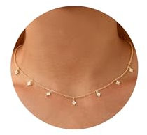 Halora Kette Gold Damen, Cubic Zirkonia Halskette Gold Choker Damen Frauen Schmuck Valentinstag Geschenke für Sie Diamond Necklace