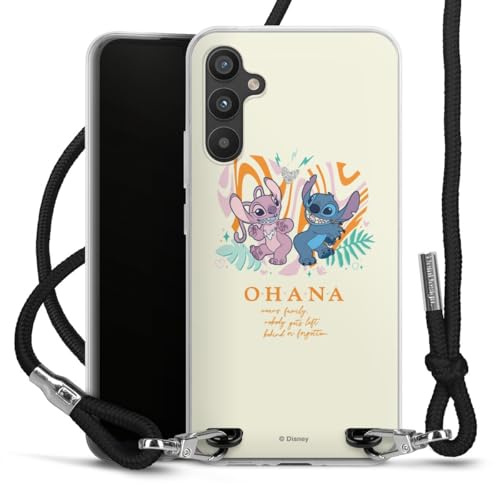 DeinDesign Carry Case kompatibel mit Samsung Galaxy A34 5G Hülle mit Band Handykette zum Umhängen schwarz Lilo & Stitch Offizielles Lizenzprodukt Disney