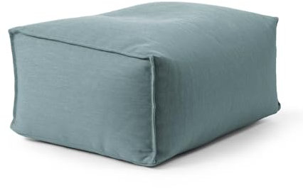 mokebo® Outdoor Pouf o. Hocker für Balkon & Garten 'Der Ruhestifter' Sitzhocker eckig, Bodenkissen, Sitzwürfel, Sitzpouf, Fußhocker & Beistelltisch mit EPS-Perlen Füllung in Himmelblau