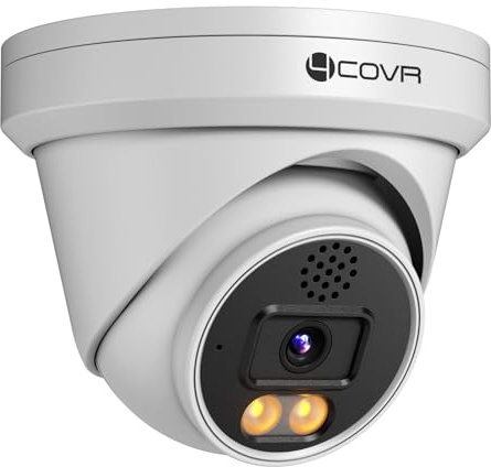 4COVR 5MP PoE CCTV Camera, Wired IP Dome Security Camera, ELY97KA5MA | with Dual Lights Color Night Vision, Outdoor, Smart AI Human/Vehicle Detection, Two-Way Talk, with microSD Card Slot