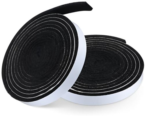 OQKAHIV 2 Rouleaux Feutrine Autocollante (100cmx2cm), Patin Feutre, Patins Feutres pour Meubles, Bande de Protection Autocollante Meuble, Auto-AdhéSif Autocollant Meuble, Patins pour Meubles, Noir