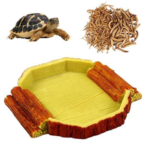 1 pièce Specialty Wood Grain Tortue Terrestre Water Bowl, Enclos Tortue Terrestre Exterieur, Terrarium Tortue Terrestre, Abreuvoir Tortue Terrestre, Terrarium Écuelle,Accessoires pour terrarium
