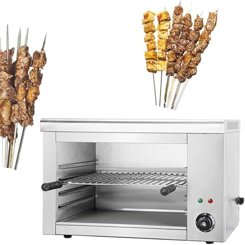 Kommerzieller elektrischer Ofen, 2200W Edelstahl -Tischofen mit thermostatisch kontrolliertem, großer Kapazität schneller Heißluftbraten für Pizza, Brathähnchen und Steak