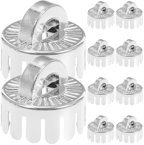 jojofuny 10 Stück Weihnachtskugel Kappen Silber Kunststoff 2.3cm Set | Zehn Silberne Kunststoffkappen mit Loch für Diy Weihnachtskugeln Transparente Dekokugeln Hochzeiten Geburtstage und