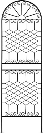 SCENDOR 82.7 H x 26.7 W Extra-Tall Decorative Metal Garden Trellis, Rustproof Iron Arched Trellis with Scrollwork for Large Climbing Plants, Ideal for Roses, Clematis, and Privacy Screens 1 Pack