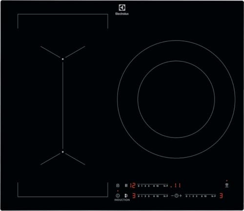 Electrolux LIV63340CK Induktionskochfeld, Serie 600 Bridge, 60 cm, 3 Zonen, Zone 28 cm, 3,7 kW, Brückenfunktion, Touch-Steuerung 0-14, Timer, Pause, Hob2Hood, rahmenlos
