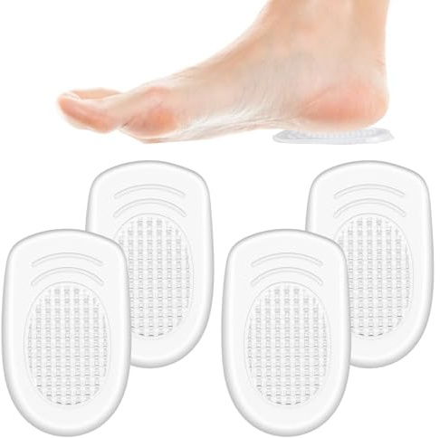 4 Stück Fersenpolster Fersenkissen Silikon Gel Fersenpolster Schuhe Transparentes Schuheinlagen Erhöhung Fersenkissen Komfort Einlegesohle für Schuhe Verschiedene Damen und Herren