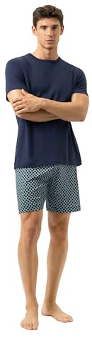 Mey Nachtwäsche Serie Curves Herren Schlafanzüge kurz Yacht Blue (M)