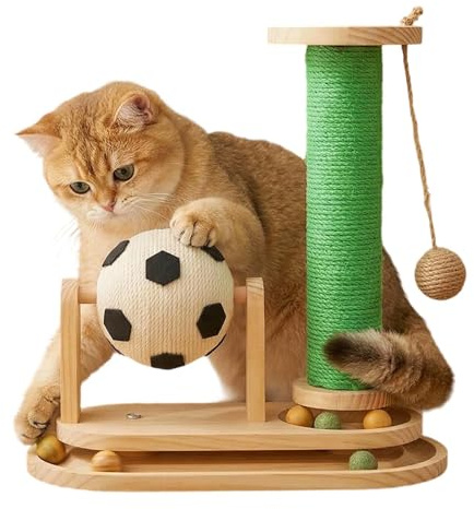 Rascadores para Gatos Interiores Rascador Vertical Interactivo en Madera | Juguetes Estimulantes Felinos para simulación de caza arañar trepar interior exterior en casa