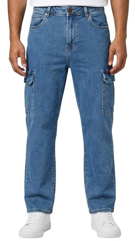 Tazzio Herren Cargo Jeans, Regular Fit, Seitentaschen, Cargohose, A112