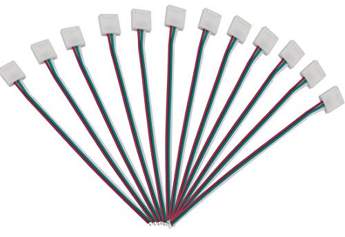 BTF-LIGHTING 3Pin WS2812B WS2811 SK6812 Connector 10mm Wide Single End with 15cm Cable LED Strip Solderless DIY Connector Adapter LED Flexible Strip Light 10pcs