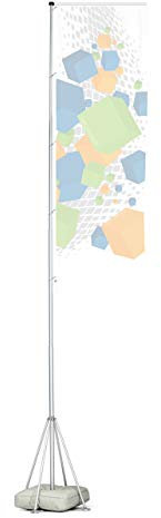 Vispronet Mobiler 5,40 m Fahnenmast mit Ausleger T-Pole® 100 ✓ versch. Bodenelemente ✓ teleskopierbar ✓ inkl. Transporttasche (Kreuzfuß Ø 110 cm/ 50l)