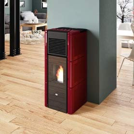 EVA CALOR - STUFA A PELLET EVA CALOR ZOE CANALIZZATA CERAMICA ROSSA 15 KW - 31337