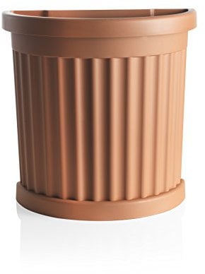 Bama Vaso a Parete, con sottovaso, in Resina, Roma, 27x52x49cm, 35 lt