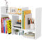 EasyPAG Kleines Schreibtisch Regal Holz Freistehend Bücherregal Verstellbar Schreibtisch Organizer Ständer Bürobedarf Ablage Display Regal,Weiß