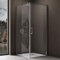 doporro Cabine de Douche en Angle Montage réversible 90x80x195 Paroi de Douche Design Ravenna36K-Plus Porte Pivotante Autolevante en Verre Transparant de 8mm
