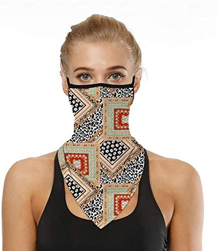 Youning Anti Staub Kopftuch Stirnband mit Ohrschlaufe für Sport Face Schal Elastisch UV Schutz Bandana Multifunktion Dreieckstuch Schlauchschal Seide Damen Herren Mundschutz Halstuch