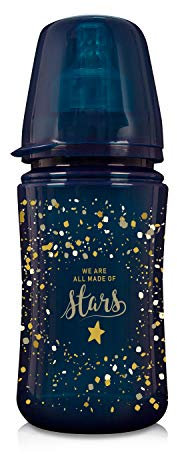 LOVI Stardust Flasche, 3 Monate+, Stört nicht den Saugreflex des Kindes, SUPERvent Entlüftungssystem, BPA frei, Stardust Kollektion, 240ml