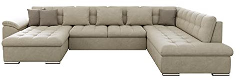 Mirjan24 Eckcouch Ecksofa Niko Bis, Design Sofa Couch mit Schlaffunktion und Bettkasten U-Sofa Farbauswahl Wohnlandschaft vom Hersteller (Ecksofa Links, Zetta 291 + Zetta 291 + Zetta 293)