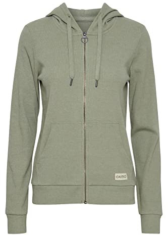 OXMO OXLova Damen Sweatjacke Kapuzenjacke Hoodie mit Kapuze, Größe:M, Farbe:Seagrass Melange (1660081)