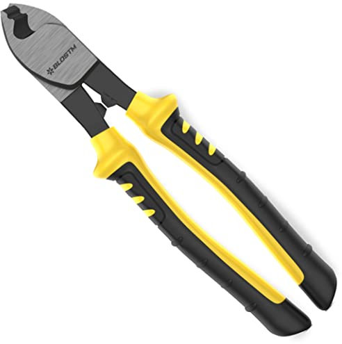 BLOSTM Pince coupante de câble de 20,3cm – Coupe-fil et dénudeur de câble 2 en 1 avec poignée antidérapante en caoutchouc thermoplastique – Acier au chrome vanadium résistant à la rouille (210mm)