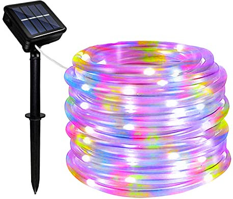 Micacorn Solar Lichtschlauch Lichterkette, Wasserdichte Lichtschlauch 12 Meter 8 Modi 100 LED Solar Lichterkette Aussen für Schwimmbad Hochzeit Weihnachten Party Ferien Dekorationen