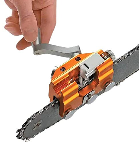 Schärfer für Sägeketten mit Kurbel, Schärfschablone für Rasensäge, Kettensäge, manuell, tragbar, für alle Arten von Kettensägen, für Holzfäller und Gärtner