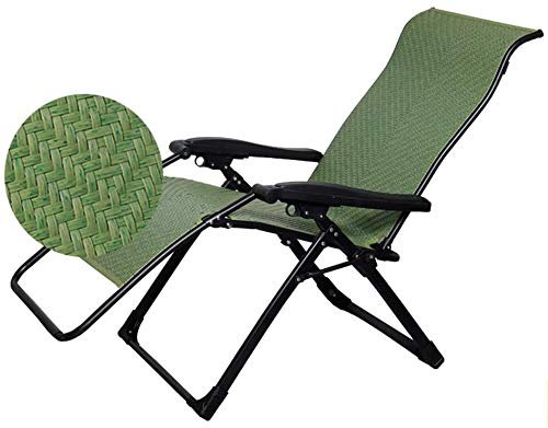 Sonnenliege Gartenstühle Korbsessel, Faltbarer Liegestuhl Zero Gravity Lounge Chair Balkon Garten Outdoor Verstellbarer tragbarer Mittagspausenstuhl mit 160 kg (Color : Bamboo Green)