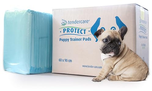 Tendercare Protect - Welpen-Trainingsunterlagen – 100 extra große Welpenunterlagen – 60 x 90 cm – super saugfähig und wasserdicht – Einweg-Inkontinenzeinlagen – 600 ml Saugfähigkeit