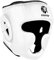 FIGHTR® Kopfschutz mit bestem Sitz für maximalen Schutz | Boxhelm für Sparring | Verstellbare Größe für Boxen, MMA, Muay Thai, Kickboxen & Kampfsport (Weiß, S/M)