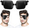 Bewudy Lot de 2 patchs oculaires pour adultes et enfants, cache-œil 3D noir réglable pour œil paresseux, amblyopie, strabisme et après une chirurgie (œil gauche droit)