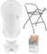 Hylat Baignoire Bebe Sur Pied- Pliable Support Baignoire Bébé avec Siege de Bain Pour Bebe, Baignoire et Sièges de Bain Complète et Égouttage avec Siège de Bain Amovible, Stable et Confortable