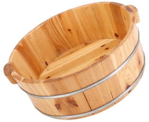 Yardwe Holz-Fußbecken Holz-Fußwanne Eimer Pediküre-Fass Fußmassagegerät Fuß-Spa- Für Fußbad Massage Spa Sauna Einweichen Pediküre-Massagegerät Wanne Hellbraun