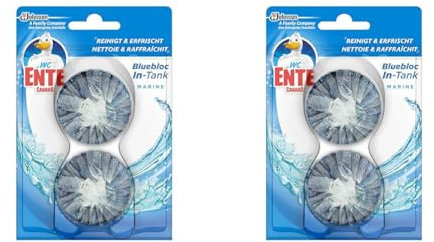 WC-Ente® Blue Bloc Intank, WC-Tabs für Wasserkästen, Marine Duft, 4er Pack (2x50g)